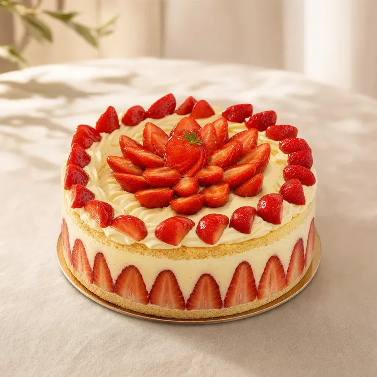 Un fraisier aux fraises fraîches